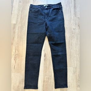 LOFT Black Denim Jeans High Rise Skinny Size 10/30 Excellent Used Condition